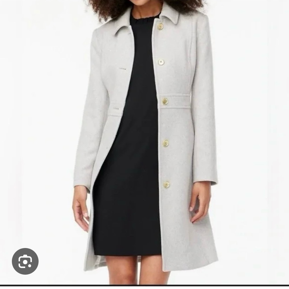 LIKE NEW J. Crew Wool-Blend lady day pea coat Heather grey
